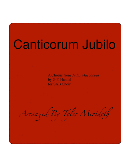 Canticorum Jubilo From Judas Maccabaeus Sheet Music