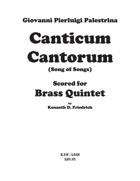 Canticum Cantorum Brass Quintet Sheet Music