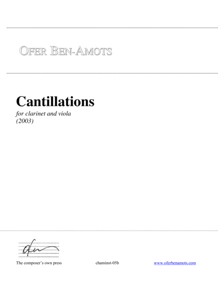 Free Sheet Music Cantillations For Clarinet And Viola