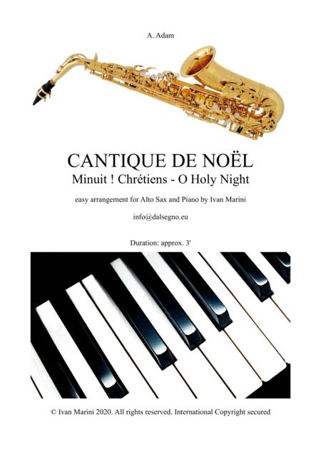 Free Sheet Music Cantique De Noel Minuit Chretien O Holy Night For Alto Sax And Piano