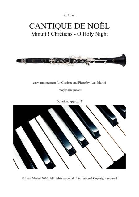 Cantique De Noel Minuit Chretien O Holy Night For Clarinet And Piano Sheet Music