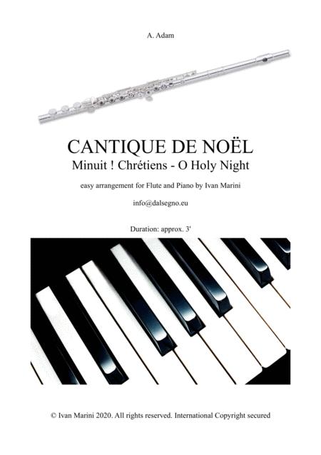 Free Sheet Music Cantique De Noel Minuit Chretien O Holy Night For Flute And Piano