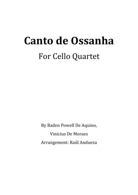 Canto De Ossanha Cello Quartet Sheet Music