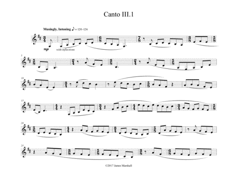 Canto Iii 1 For Soprano And Bass Clarinets Sheet Music