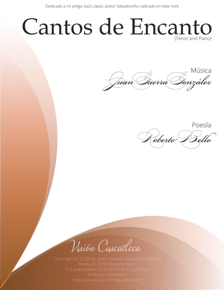 Cantos De Encanto Tenor And Piano Sheet Music