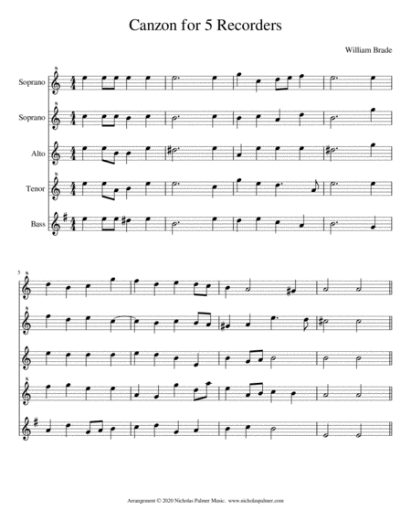 Free Sheet Music Canzon A 5