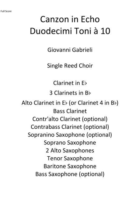 Free Sheet Music Canzon In Echo Duodecimi Toni A 10