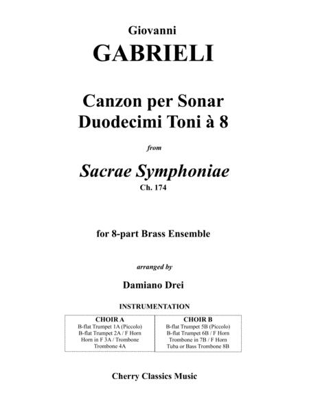 Canzon Per Sonar Duodecimi Toni A 8 For 8 Part Brass Ensemble Sheet Music