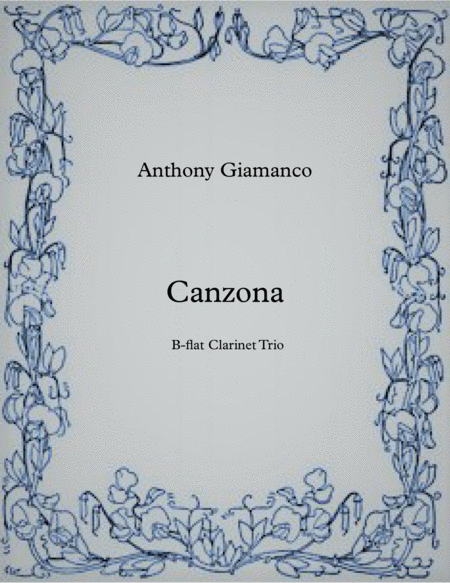 Canzona For B Flat Clarinet Trio Sheet Music