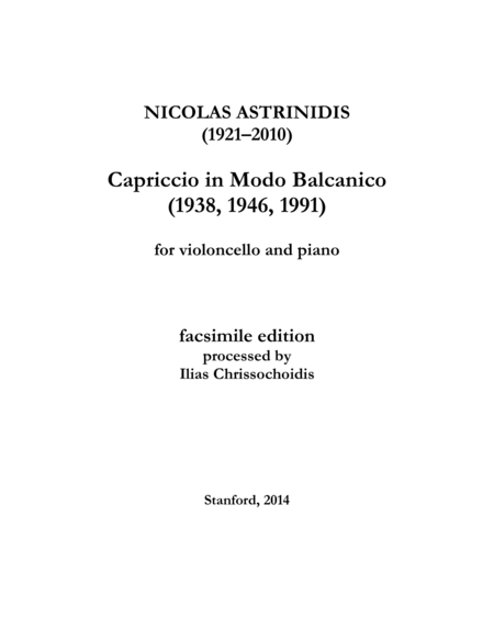 Free Sheet Music Capriccio In Modo Balcanico