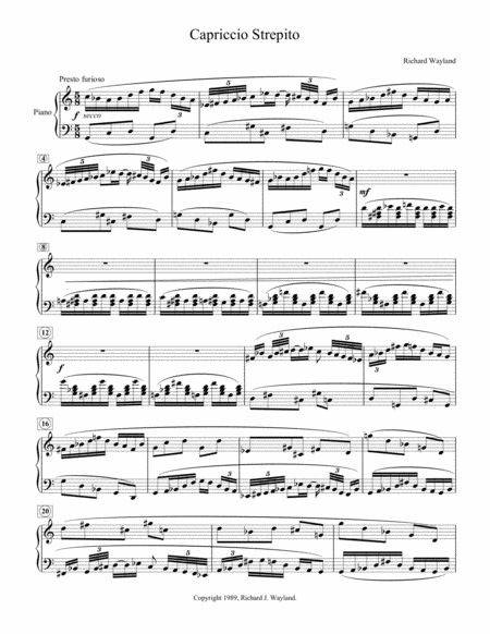 Free Sheet Music Capriccio Strepito