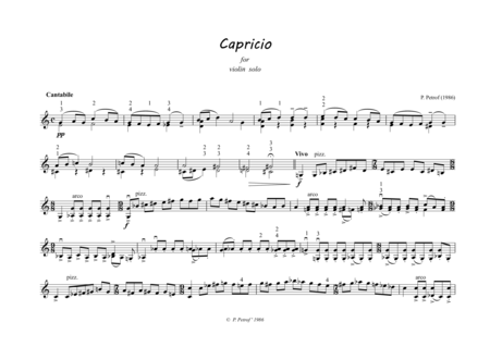 Capricio For Violino Solo Sheet Music