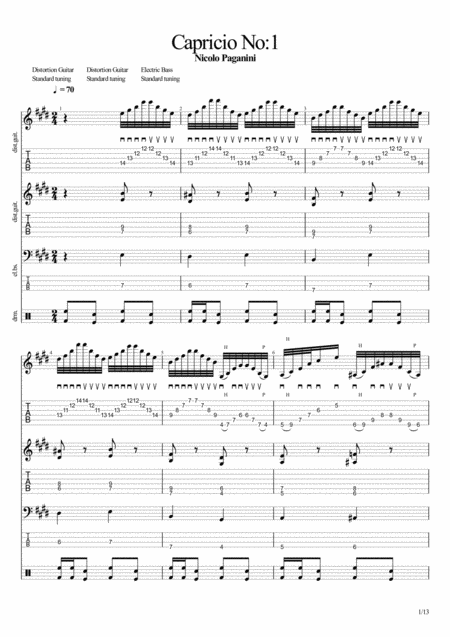 Capricio No 1 Full Score Sheet Music