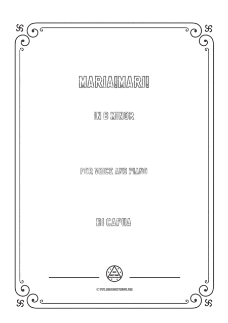 Free Sheet Music Capua Maria Mari In B Minor For Voice And Piano