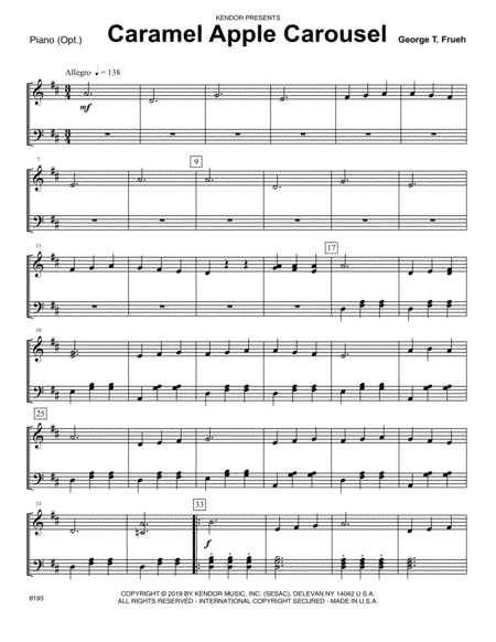 Caramel Apple Carousel Piano Accompaniment Sheet Music