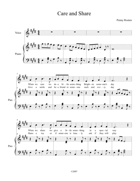 Free Sheet Music Care And Share