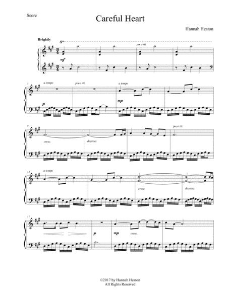 Careful Heart By Hannah Heaton Sheet Music