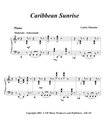 Caribbean Sunrise Sheet Music