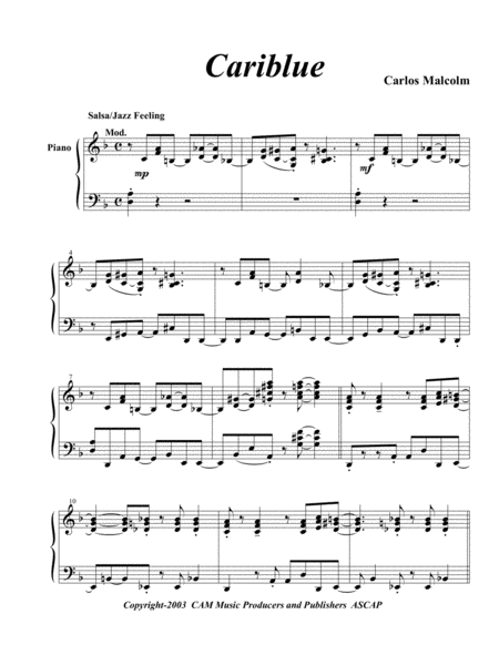 Free Sheet Music Cariblue