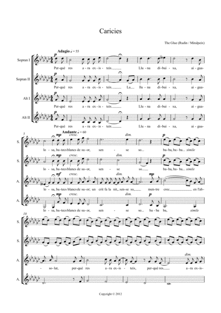 Free Sheet Music Caricies