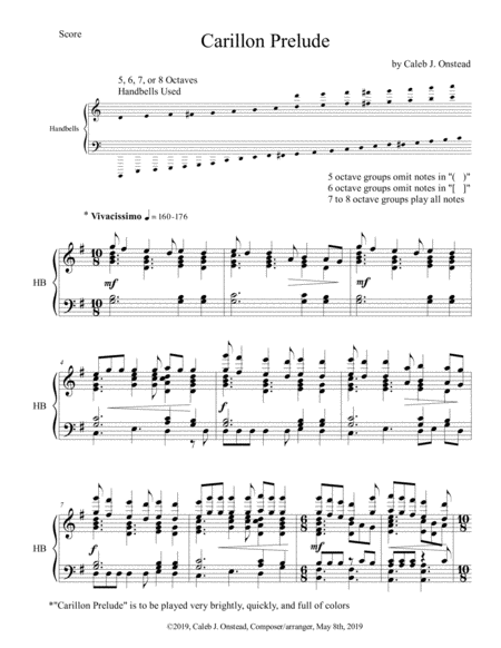 Free Sheet Music Carillon Prelude