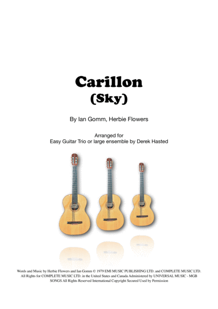 Carillon Sky For Easy Guitar Trio Sheet Music