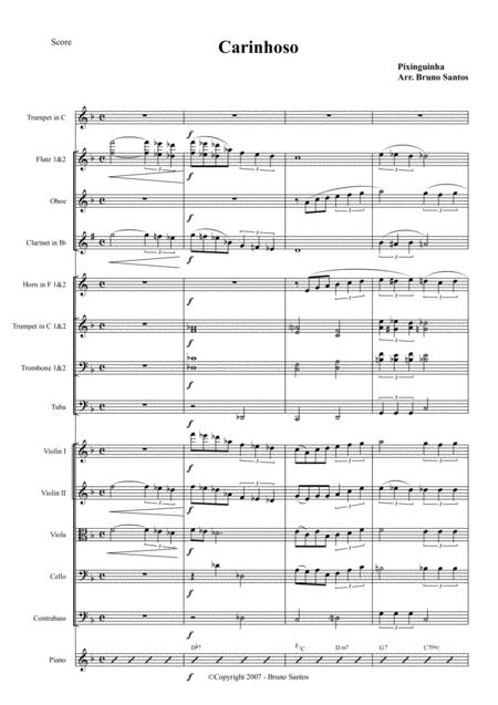 Free Sheet Music Carinhoso