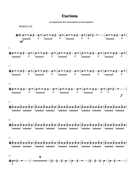 Free Sheet Music Carioca Maracas