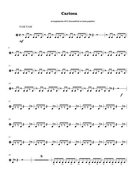 Free Sheet Music Carioca Tam