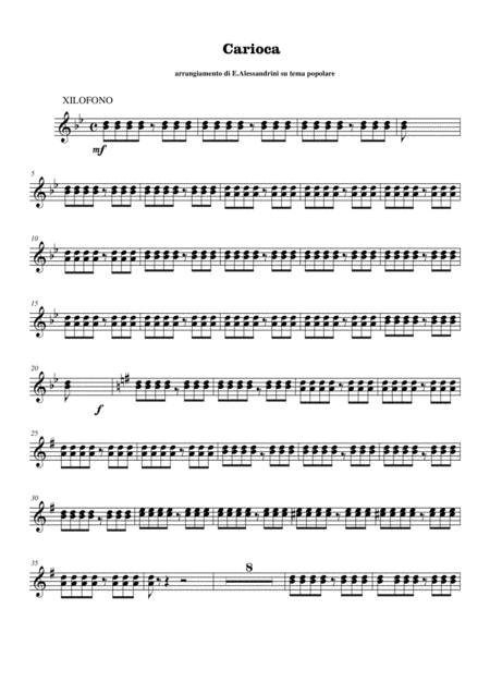 Free Sheet Music Carioca Xilofono