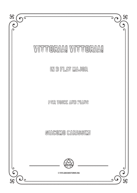 Carissimi Vittoria Vittoria In D Flat Major For Voice And Piano Sheet Music