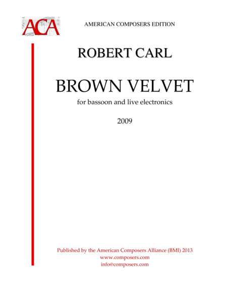 Free Sheet Music Carl Brown Velvet