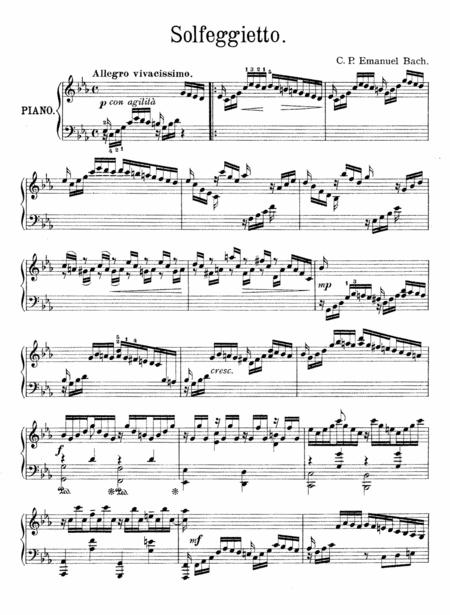Carl Philipp Emanuel Bach Solfeggio In C Minor Complete Version Sheet Music