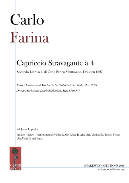 Carlo Farina Capriccio Stravagante Score And Parts Pdf Sheet Music