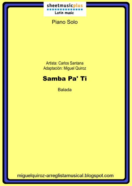 Carlos Santana Samba Pa Ti Sheet Music