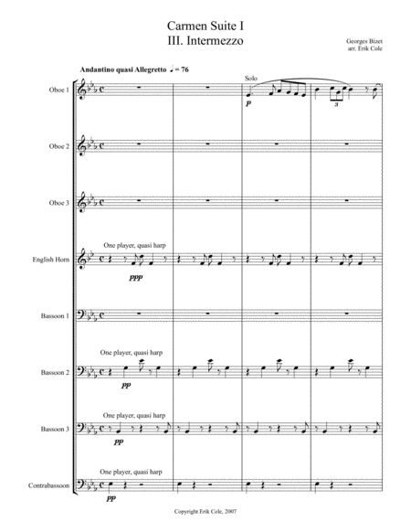 Carmen Suite 3 Intermezzo Sheet Music