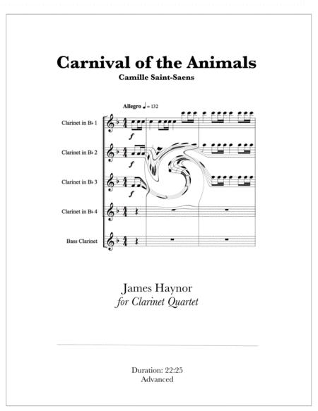 Carnival Of The Animals For Clarinet Quintet Sheet Music