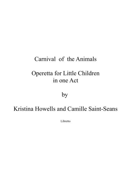 Free Sheet Music Carnival Of The Animals Operetta For Little Children Libretto And Vocal Score