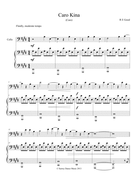 Free Sheet Music Caro Kina Caro