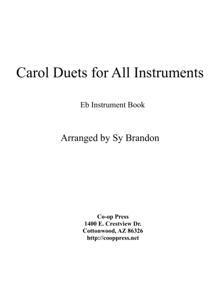 Free Sheet Music Carol Duets For All Instruments Eb Book