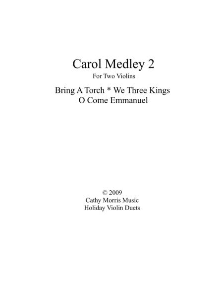 Carol Medley 2 Violin Duo Bring A Torch We Three Kings Sheet Music