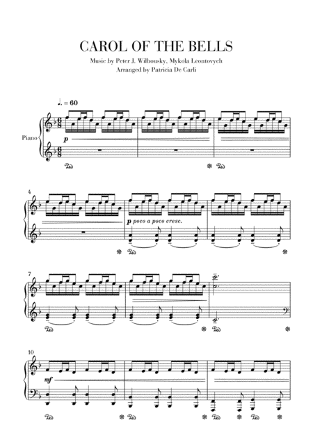 Carol Of The Bells Advanced Piano Sheet Music