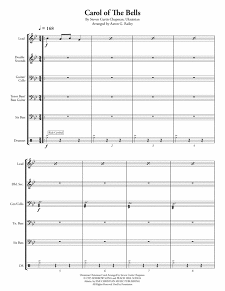 Carol Of The Bells Arranged For Steel Drums Sheet Music