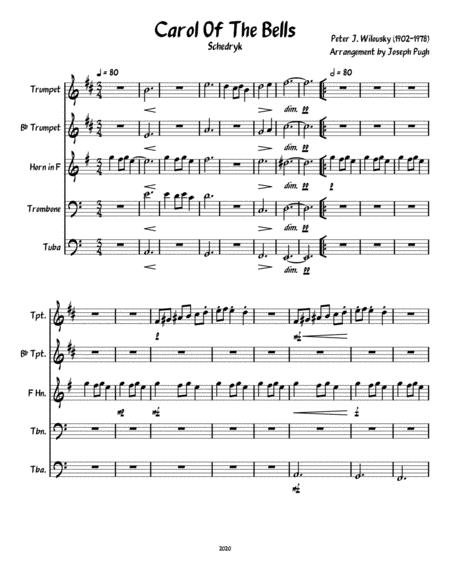 Carol Of The Bells Brass Quintet Sheet Music