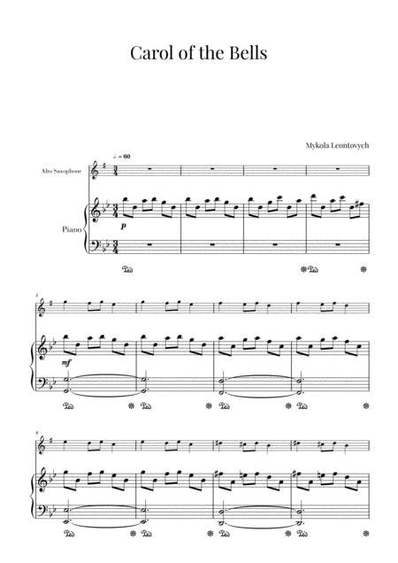 Carol Of The Bells For Alto Saxophone And Piano Sheet Music