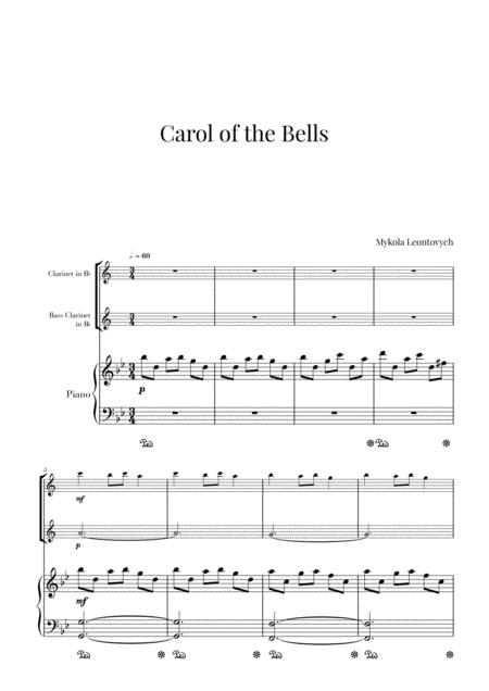 Free Sheet Music Carol Of The Bells For Clarinet Bass Clarinet And Piano