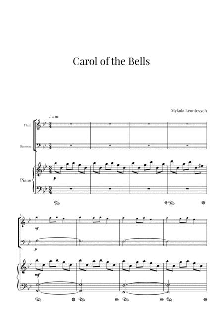 Carol Of The Bells For Flute Bassoon And Piano Sheet Music