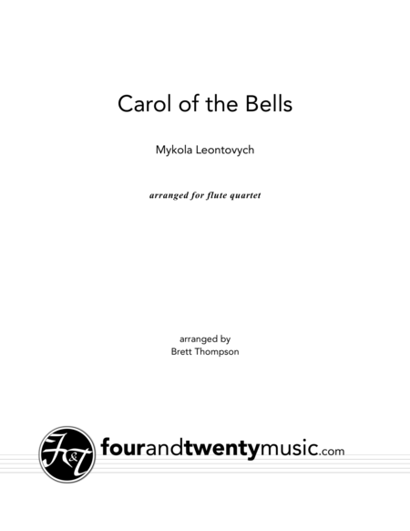 Free Sheet Music Carol Of The Bells For Flute Quartet