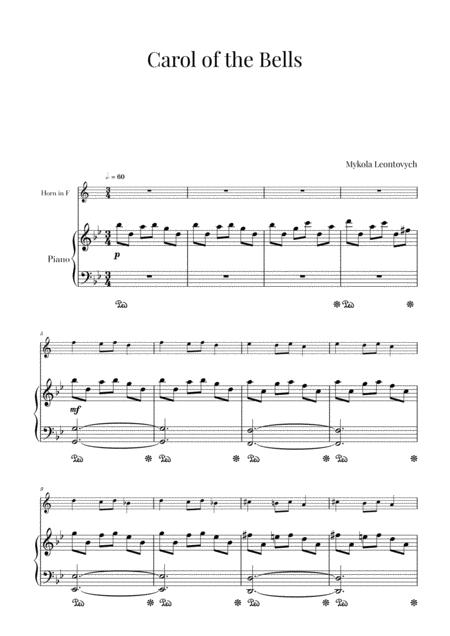 Free Sheet Music Carol Of The Bells For French Horn And Piano