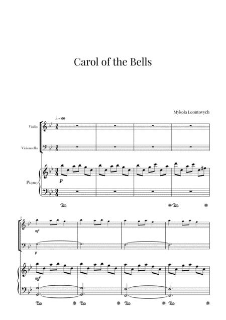 Free Sheet Music Carol Of The Bells For Violin Cello And Piano